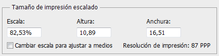 Opciones de tama&ntilde;o en Vista previa