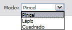Modos de la herramienta Borrador