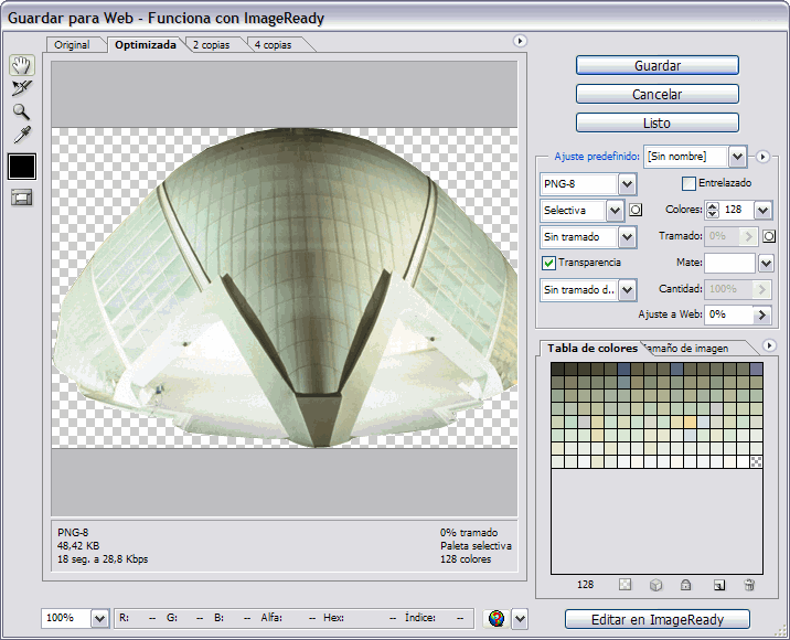 Cuadro de di&aacute;logo de Guardar para web
