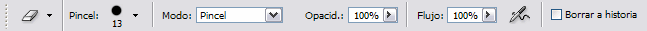Opciones de la herramienta Borrador
