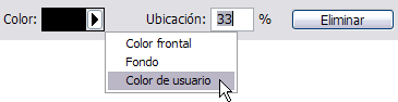 Opciones de detenci&oacute;n de color