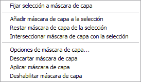 Opciones de máscara de capa
