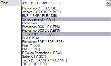 Archivo tipo .JPg y .GIF