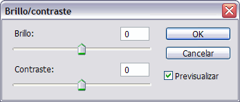 Cuadro de di&aacute;logo de Brillo/contraste