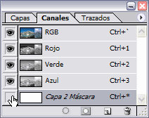 Activando la visibilidad de la máscara de capa