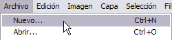 Nuevo en el menú Archivo
