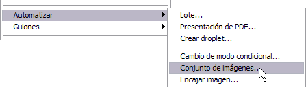Automatizar Conjunto de im&aacute;genes en el men&uacute; Archivo