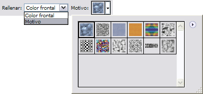 Rellenando con Motivo con la herramienta Bote de pintura