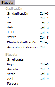 men&uacute; Etiqueta