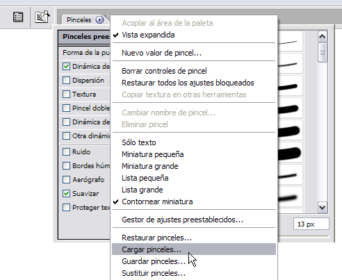 Cargar Pinceles