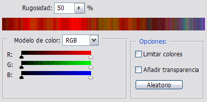 Opciones del degradado de Ruido