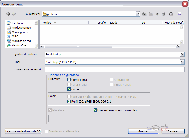 Cuadro de diálogo Guardar como...