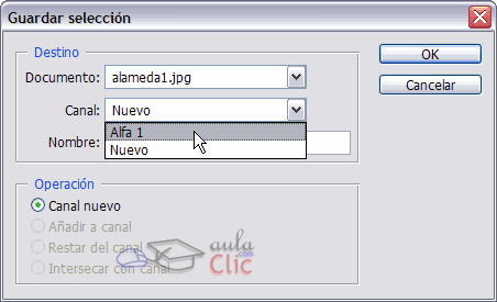 Cuadro de diálogo Guardar selección