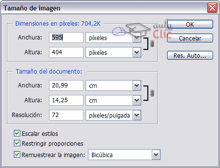 Cuadro de di&aacute;logo de Tama&ntilde;o de imagen