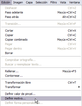 Definir Motivo en Edición
