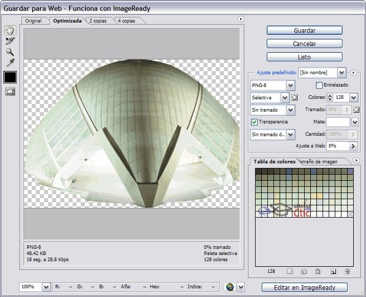 Cuadro de di&aacute;logo de Guardar para web