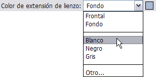 Detalle de color de sobrante de lienzo