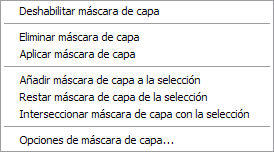 Opciones de máscara de capa