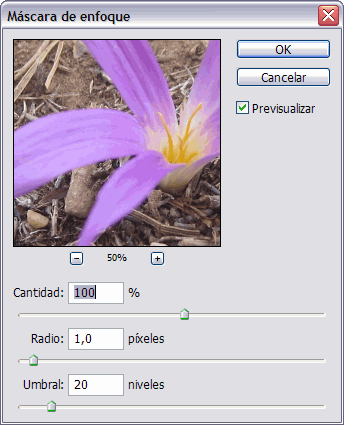 Cuadro de di&aacute;logo de M&aacute;scara de enfoque