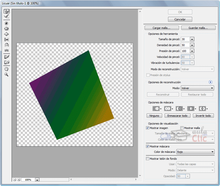 Cuadro de diálogo del filtro Licuar