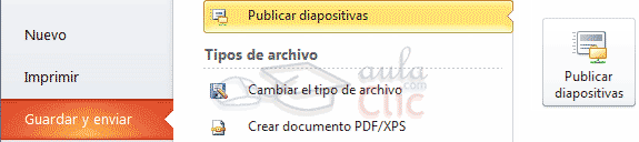 Guardar y enviar > Empaquetar para CD