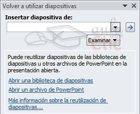 Panel volver a utilizar diapositivas