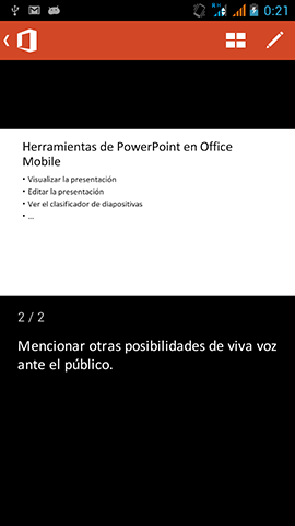 office mobile formato
