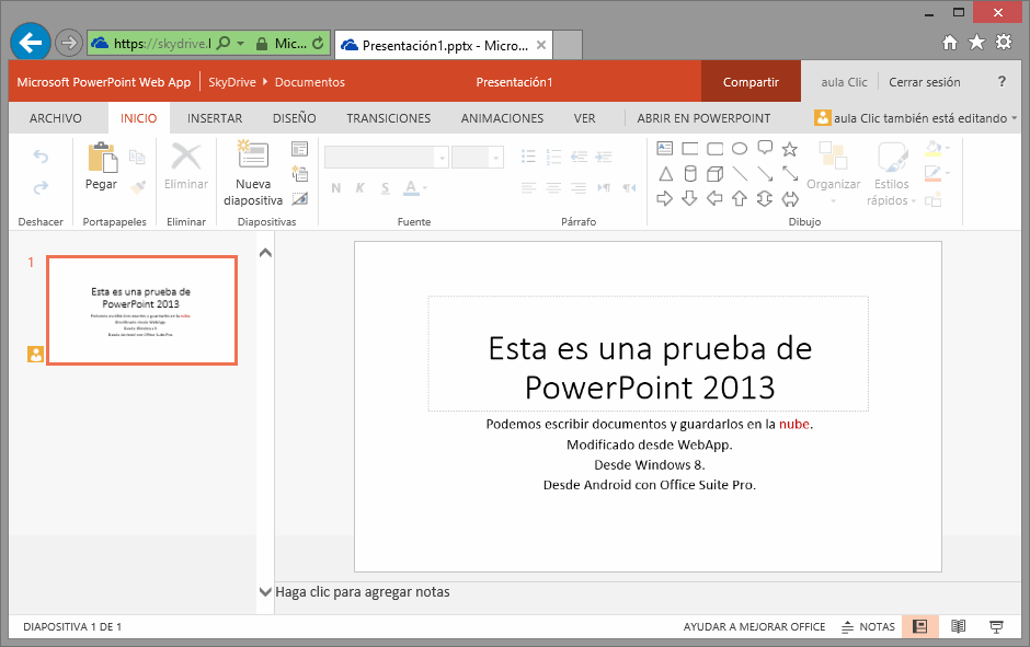 PowerPoint web app 