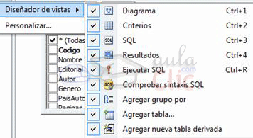 SSMS -  Dise&ntilde;ador de vistas