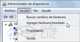 Acci&oacute;n - Agregar hardware heredado