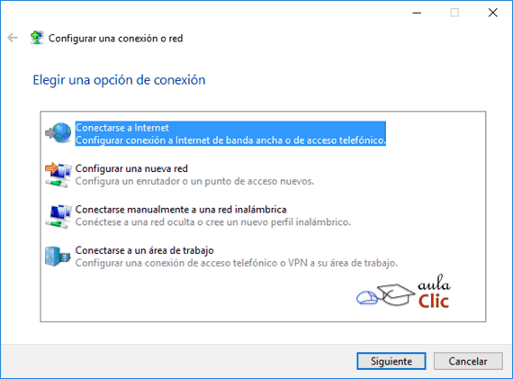 Elegir conexi&oacute;n