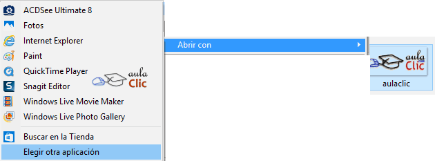Men&uacute; Contextual - Abrir con