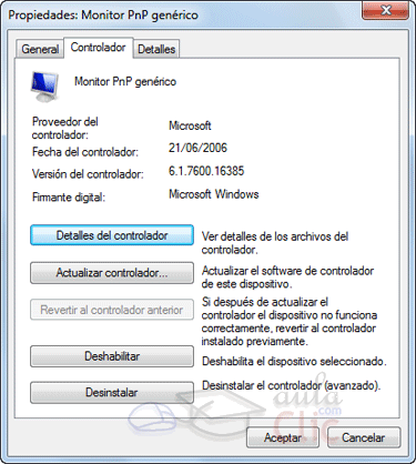 Propiedades de un dispositivo