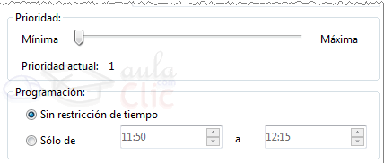 Propiedades del documento de la cola