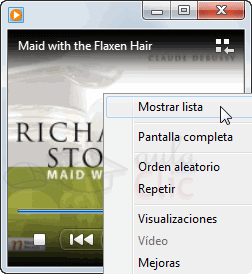 Lista de reproducci&oacute;n durante la reproducci&oacute;n en curso