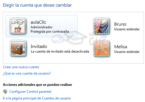 Elegir cuenta a cambiar