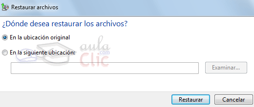 Elegir ubicaci&oacute;n donde restaurar