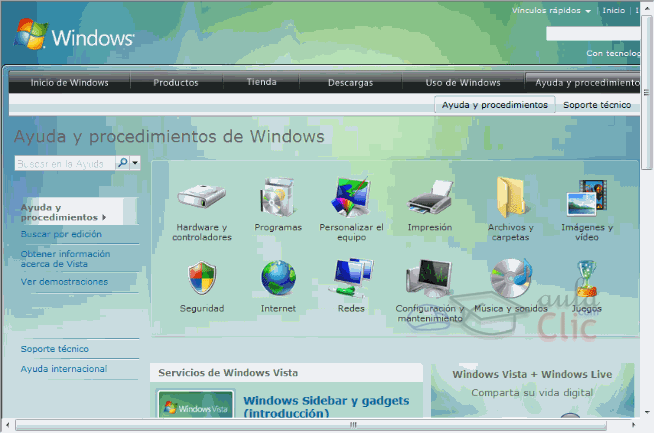 Web de ayuda