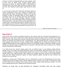 Salto de secci&oacute;n en vista borrador