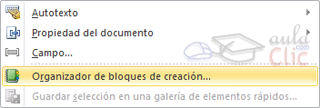 Organizador de bloques de creación