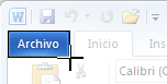 Captura de la pesta&ntilde;a Archivo