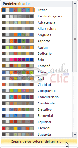 Temas - Colores predeterminados