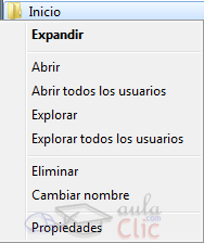 Men&uacute; contextual - Explorar