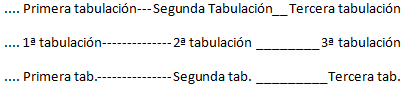 Ejemplo de tabulaci&oacute;n