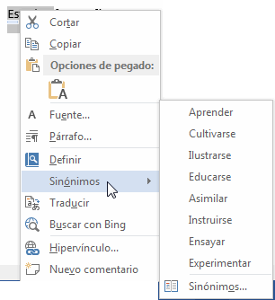 Referencia - men&uacute; contextual