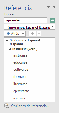 Referencia > Sin&oacute;nimos