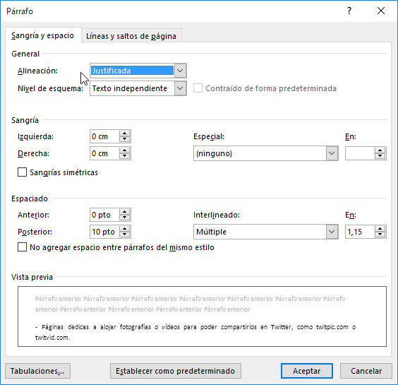 Di&aacute;logo P&aacute;rrafo Sangr&iacute;a y espacio