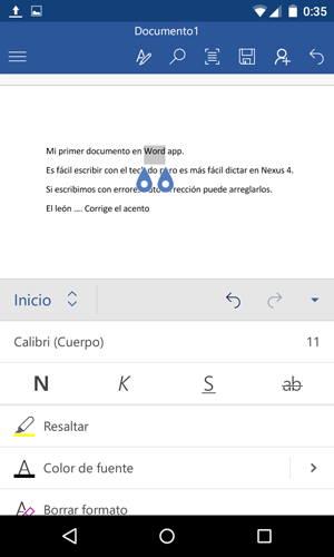 formato Word m&oacute;viles