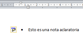 Nota aclaratoria con la vi&ntilde;eta modificada por Word