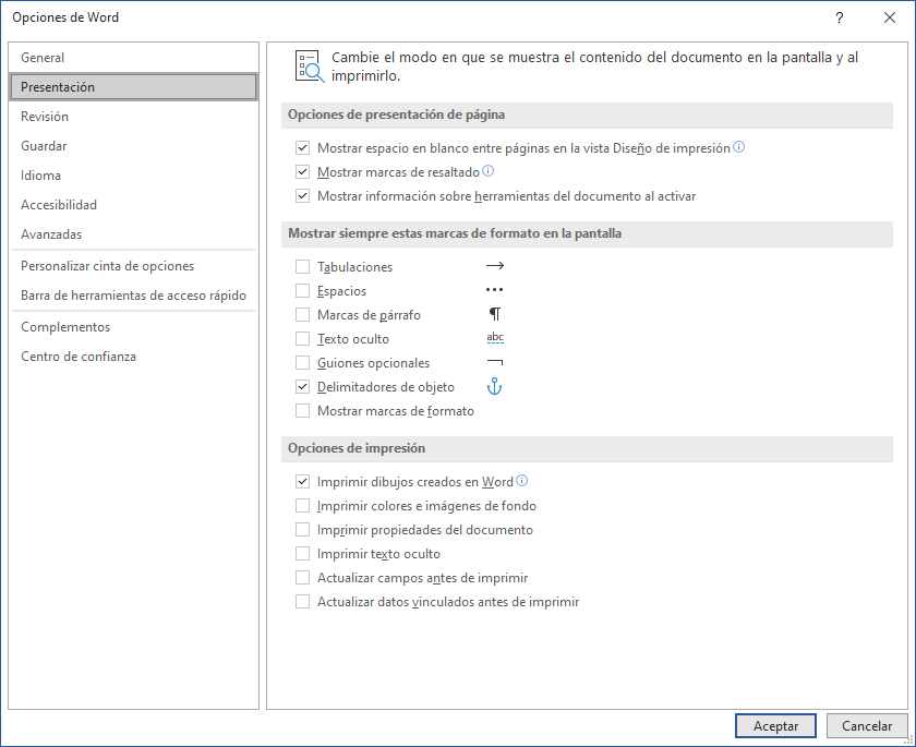 Opciones de impresi&oacute;n